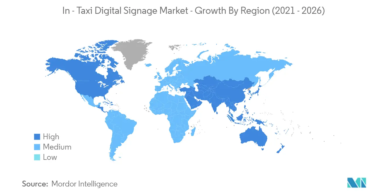In-Taxi Digital Signage Market Growth By Region
