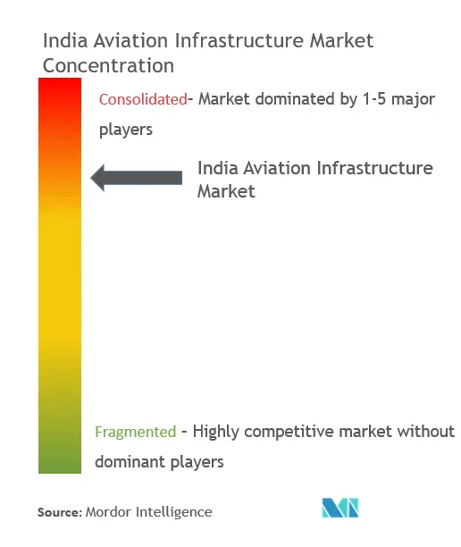 Infrastructure aéronautique en IndeConcentration du marché