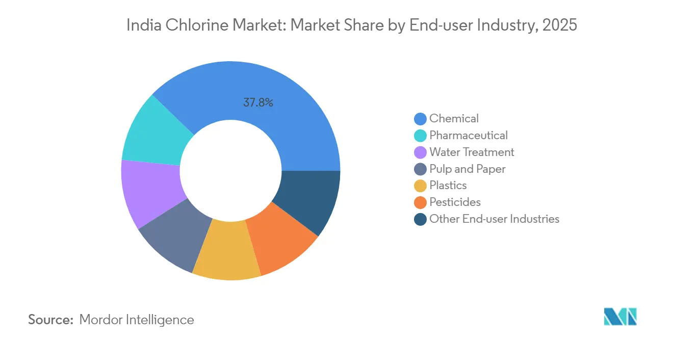India Chlorine Market: Market Share by End-user Industry, 2025