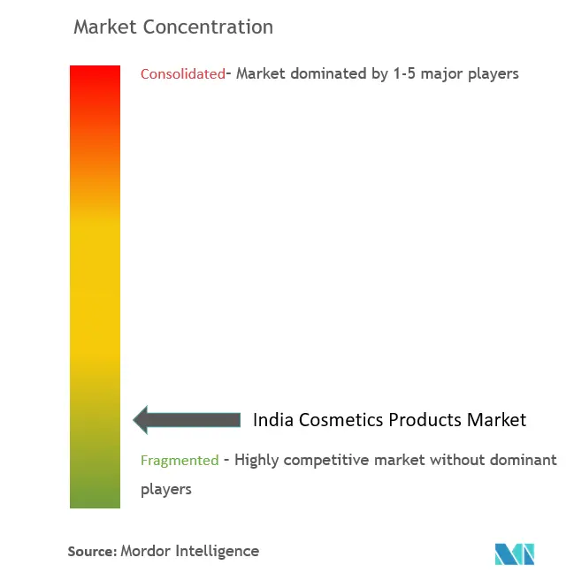 India Cosmetics Products Market Concentration