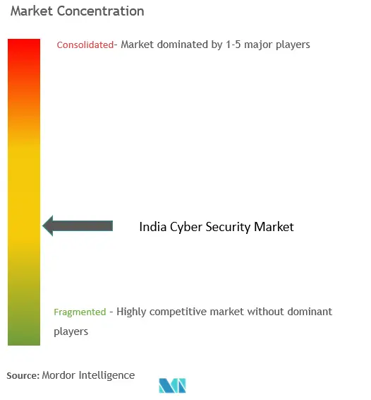 インドのサイバーセキュリティ市場の集中度