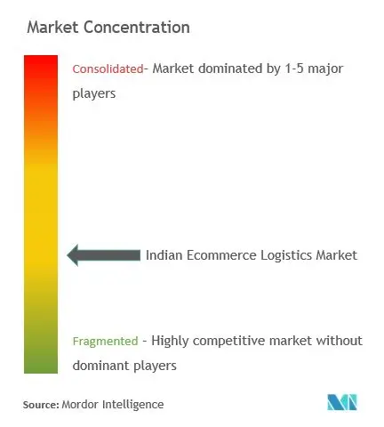 Concentración del mercado de logística de comercio electrónico de la India