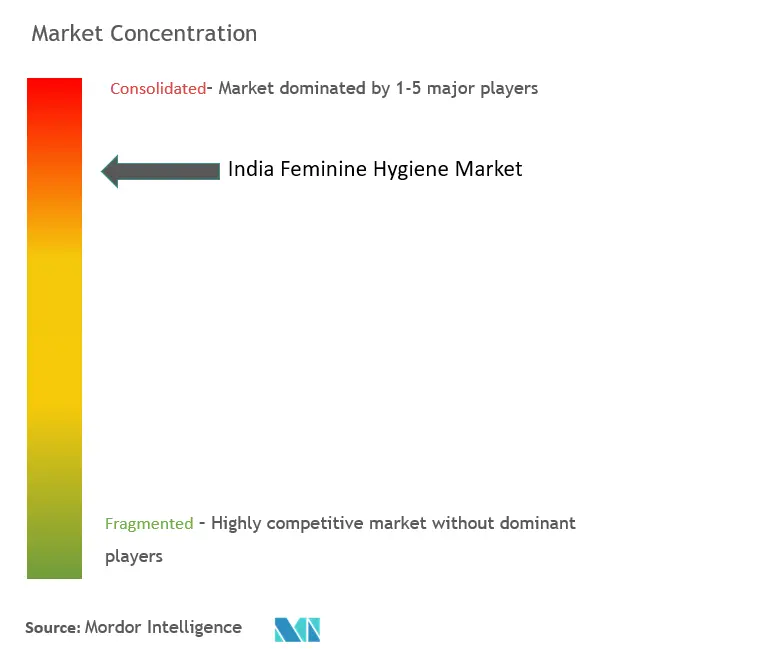 Concentração do mercado de higiene feminina na Índia