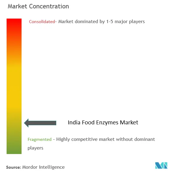 India Enzimas alimentarias Concentración del mercado
