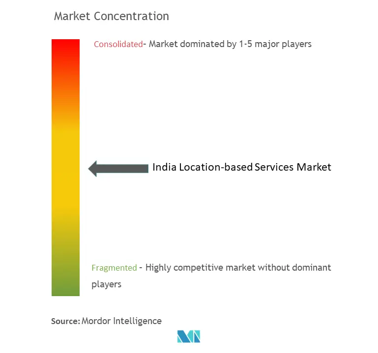Concentración del mercado de servicios basados en la ubicación de la India