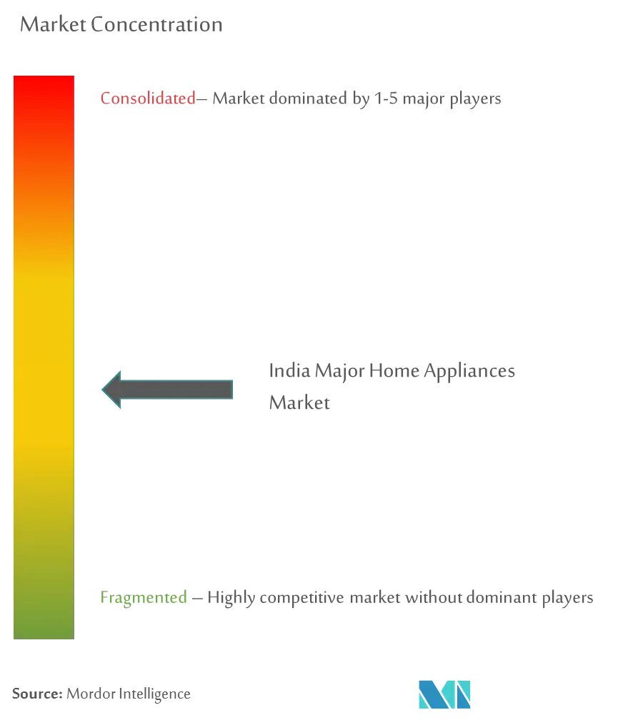 Grandes electrodomésticos de la IndiaConcentración del Mercado