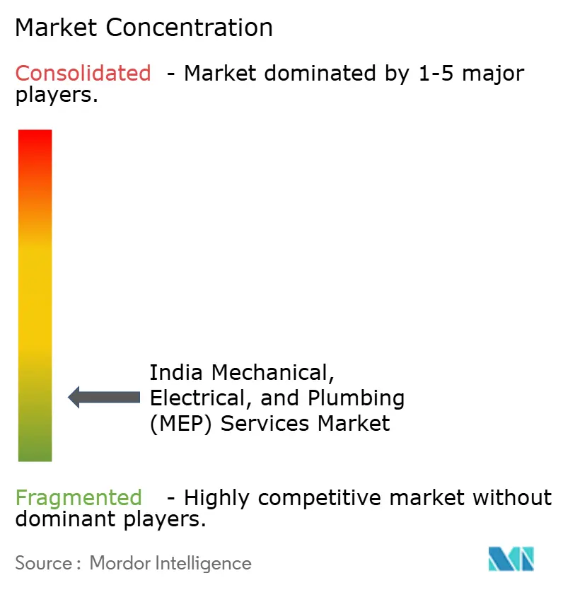India Mechanical, Electrical, and Plumbing (MEP) Services Market Concentration