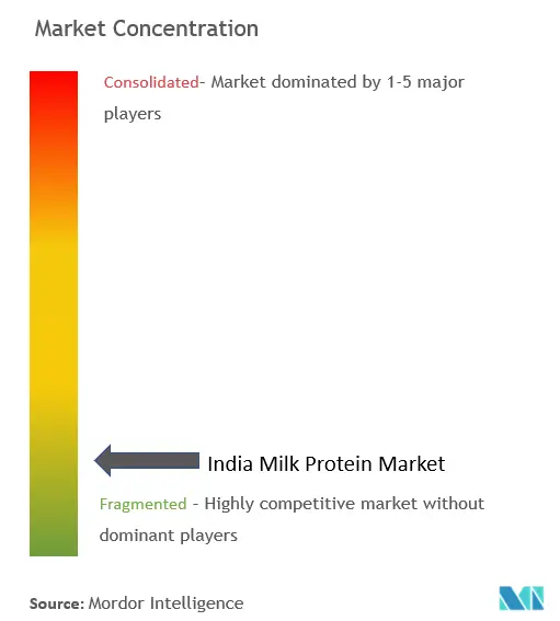 Proteína de leche indiaConcentración del Mercado