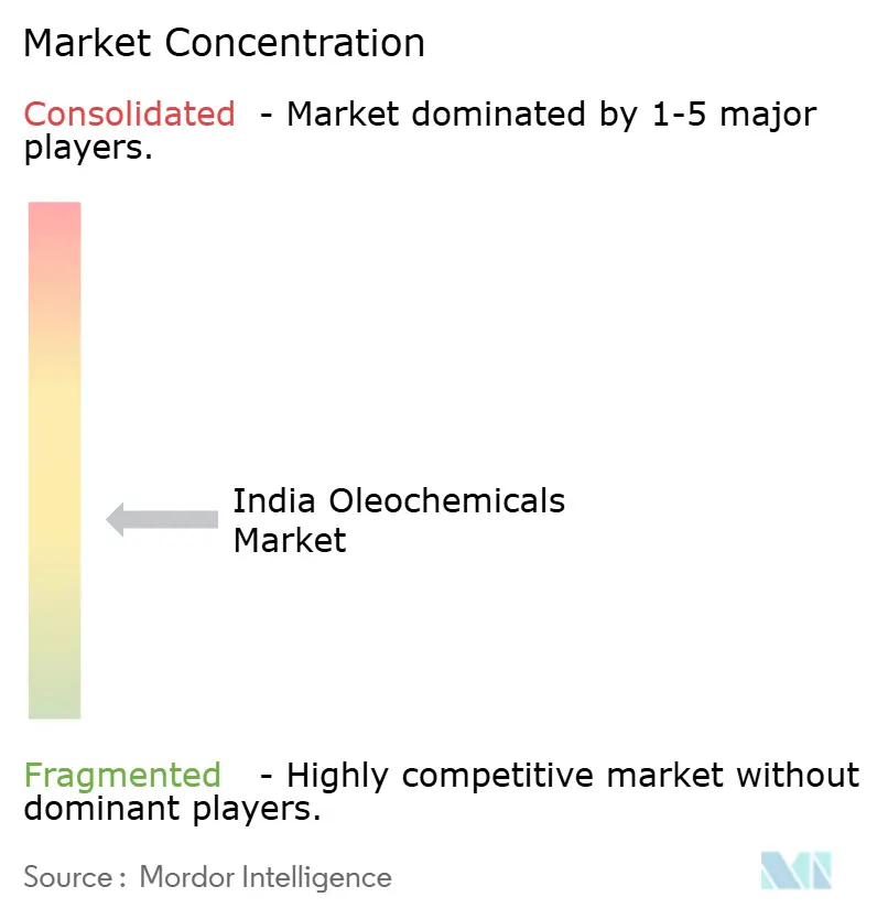 Concentraci��n del Mercado de Oleoqu��micos de India