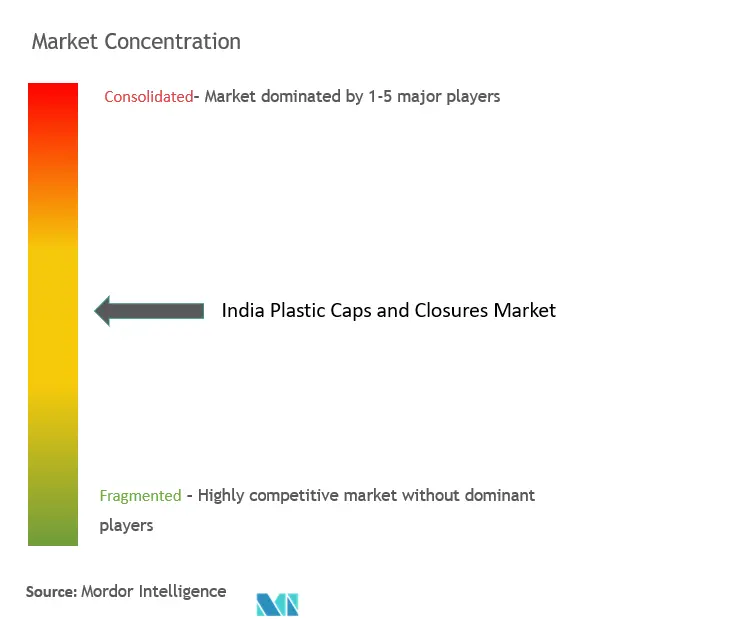 India Plastic Caps and Closures Market Concentration