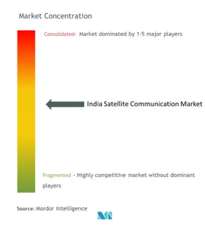 インド衛星通信市場の集中度