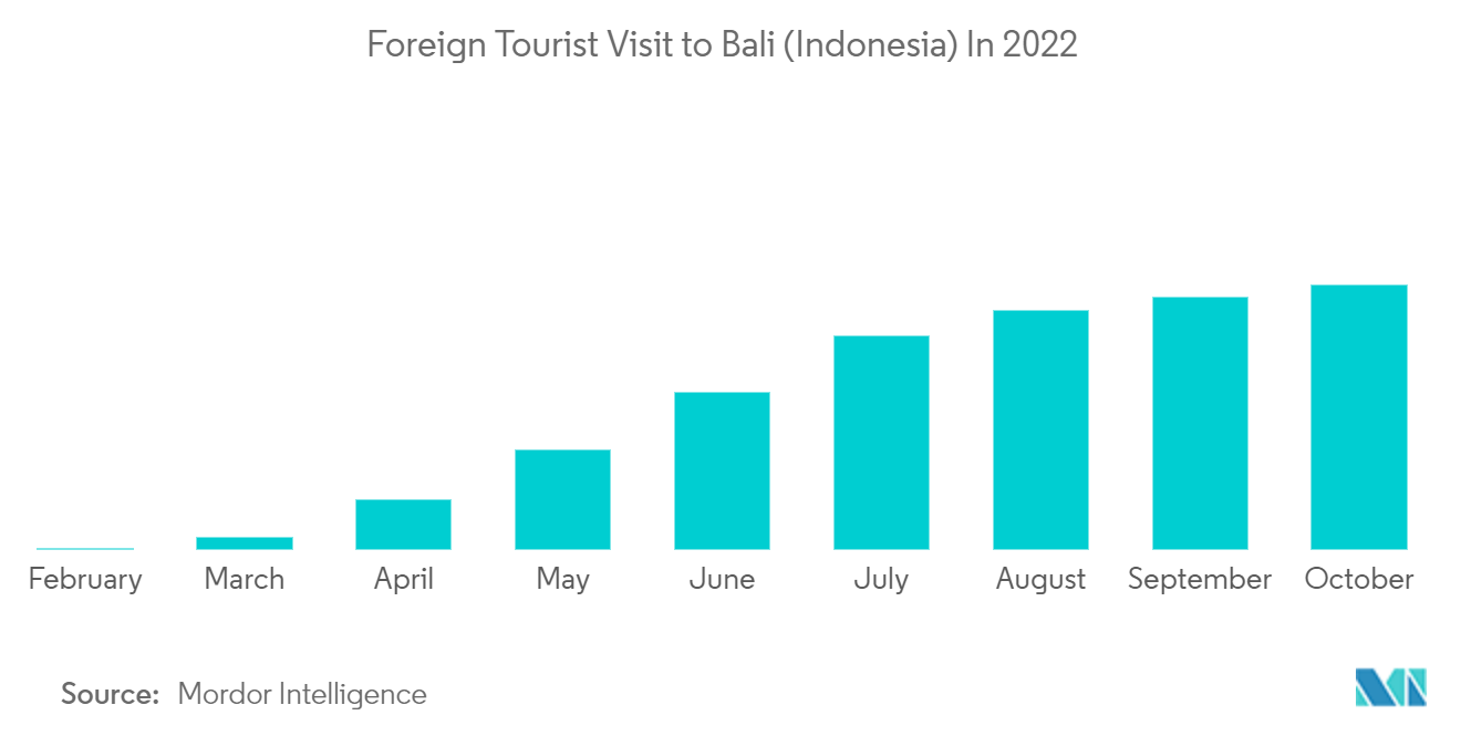 インドネシア家具市場 - 2022年のバリ島（インドネシア）への外国人観光客の訪問