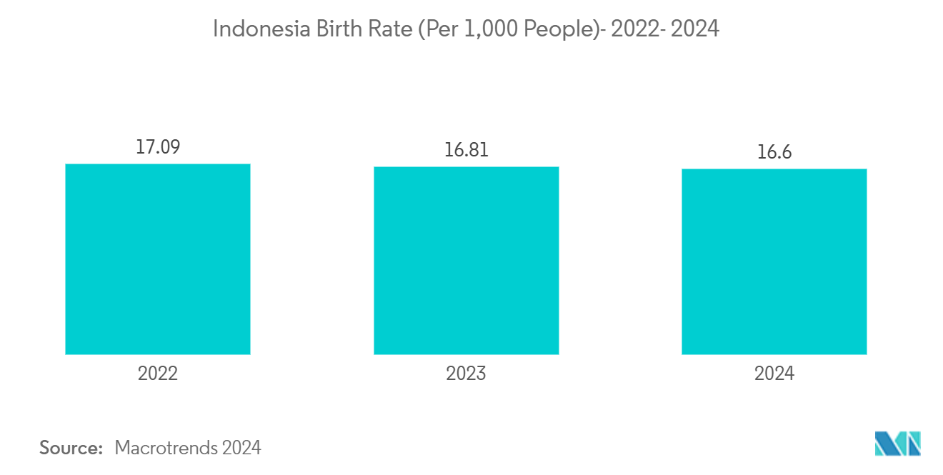 Indonesia Infant Nutrition Market: Indonesia Birth Rate (Per 1,000 People)- 2022- 2024