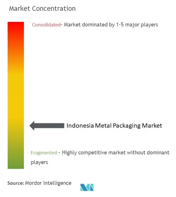 インドネシアの金属包装市場集中度