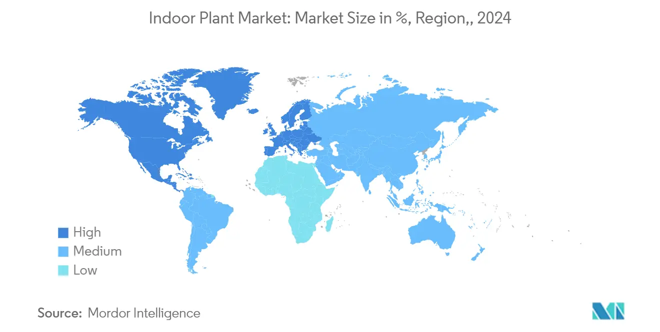 Indoor Plant Market Trends Indoor Plant Market: Market Size in %, Region,