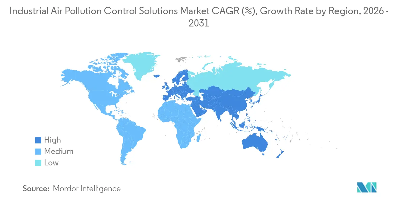 Industrial Air Pollution Control Solutions Market CAGR (%), Growth Rate by Region