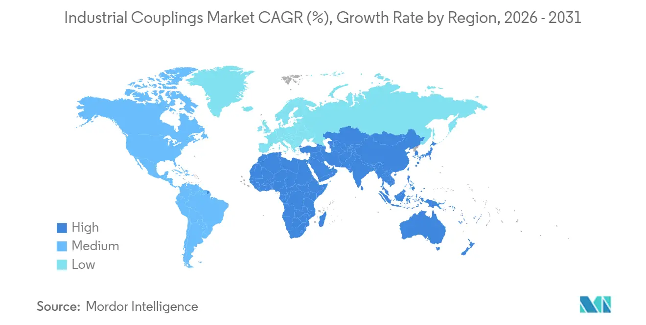 Industrial Couplings Market CAGR (%), Growth Rate by Region