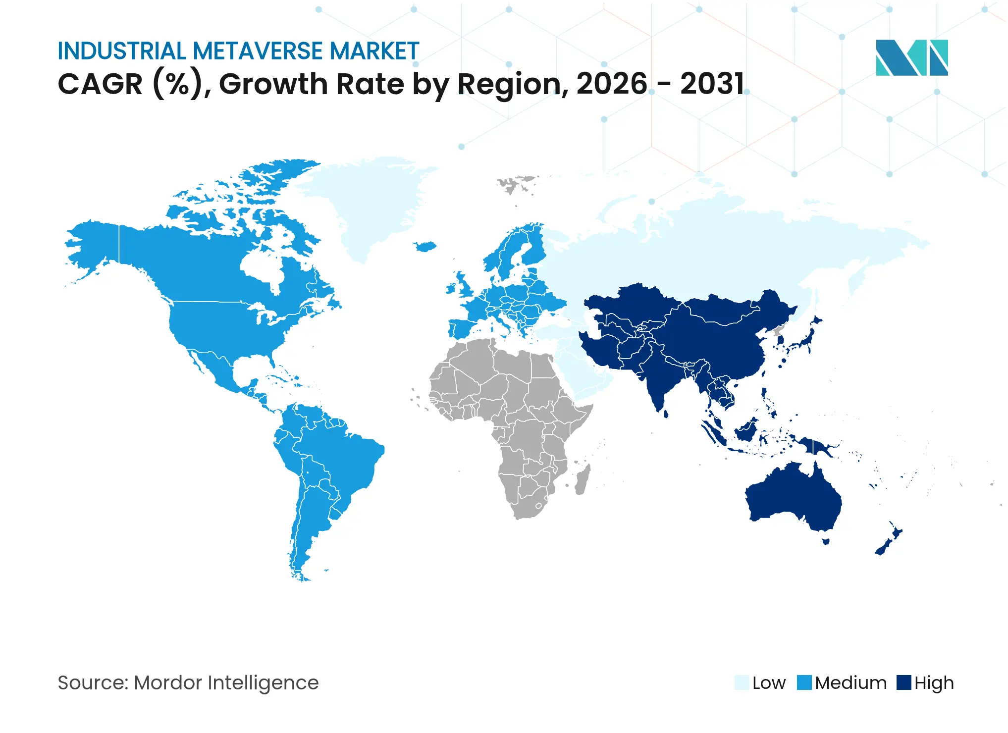 Industrial Metaverse Market CAGR (%), Growth Rate by Region