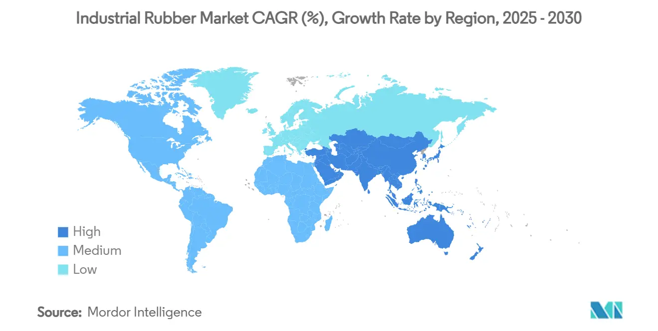 Industrial Rubber Market CAGR (%), Growth Rate by Region