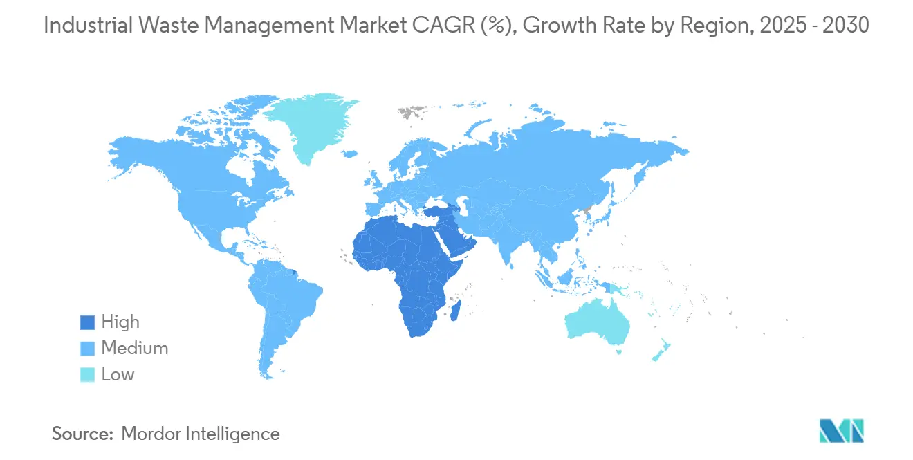 Industrial Waste Management Market CAGR (%), Growth Rate by Region