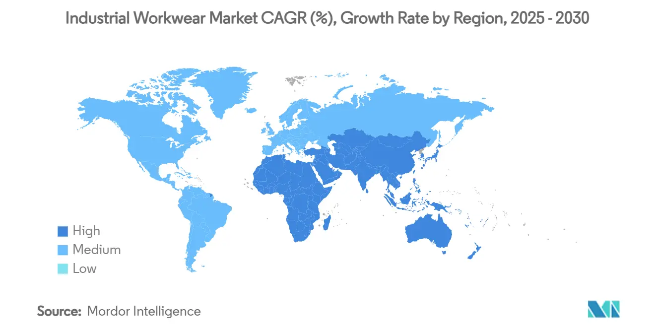 Industrial Workwear Market CAGR (%), Growth Rate by Region