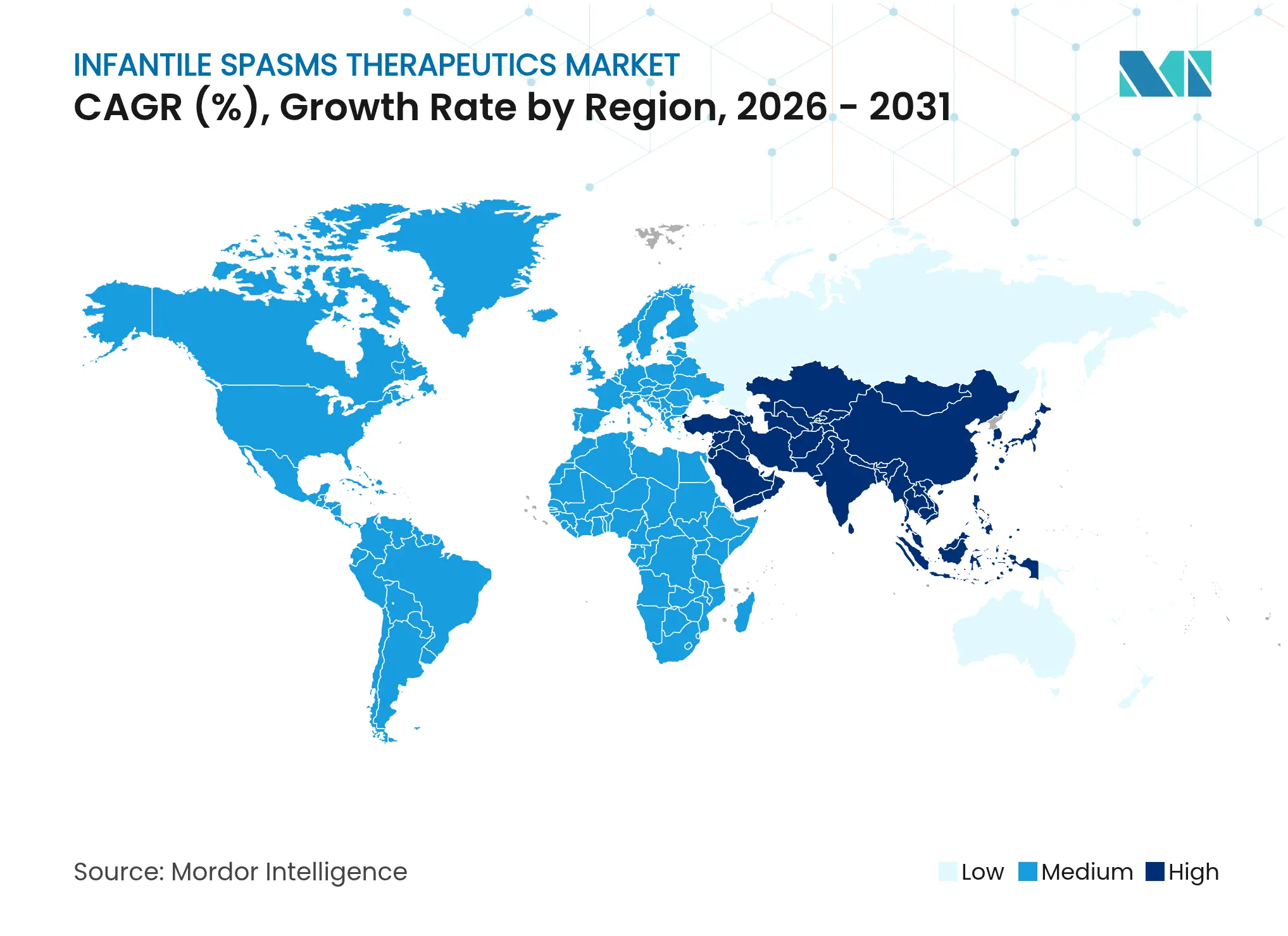 Infantile Spasms Therapeutics Market CAGR (%), Growth Rate by Region