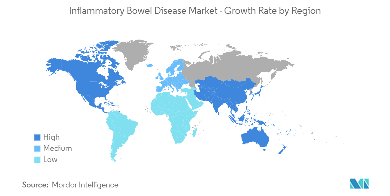 Inflammatory Bowel Disease (IBD) Therapeutics Market: Inflammatory Bowel Disease Market - Growth Rate by Region