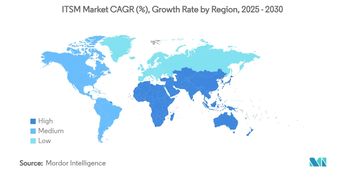 ITSM Market CAGR (%), Growth Rate by Region