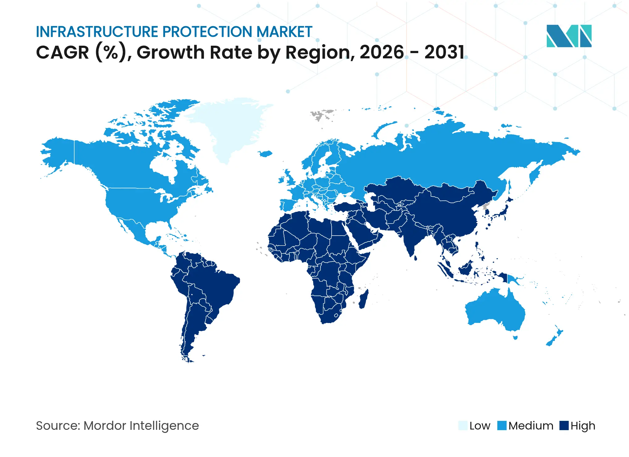 Infrastructure Protection Market CAGR (%), Growth Rate by Region