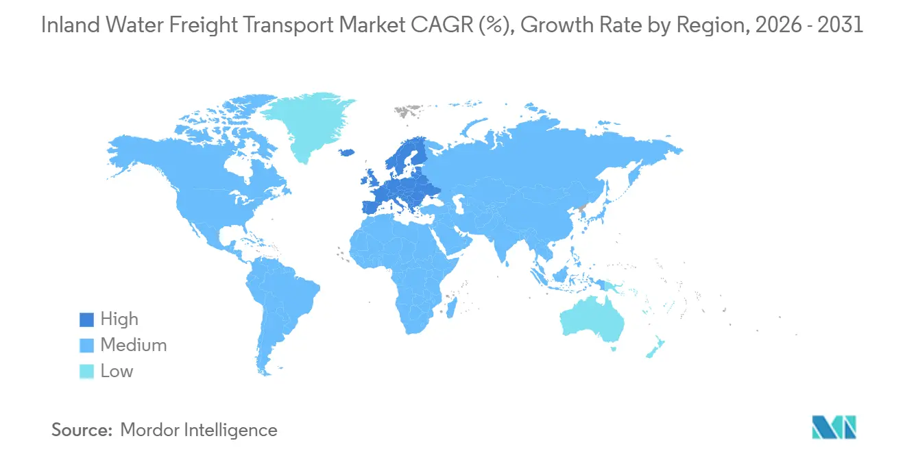 Inland Water Freight Transport Market CAGR (%), Growth Rate by Region