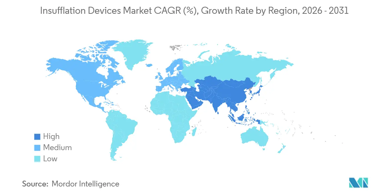 Insufflation Devices Market CAGR (%), Growth Rate by Region