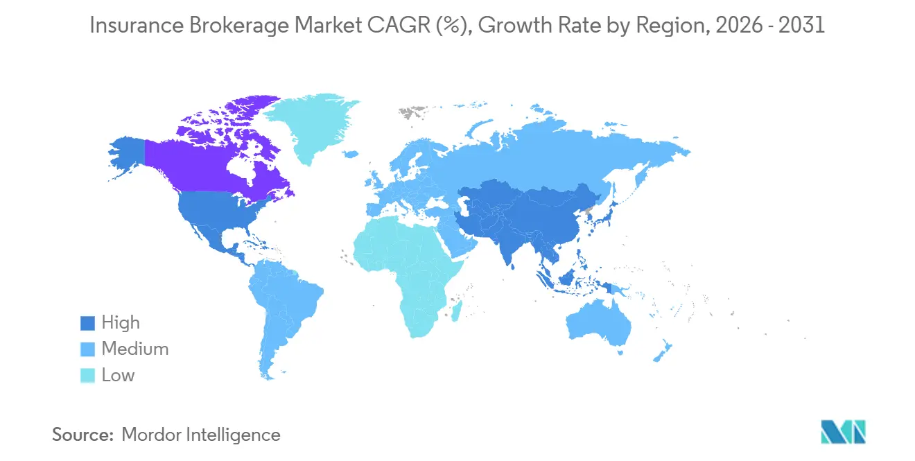 Insurance Brokerage Market CAGR (%), Growth Rate by Region