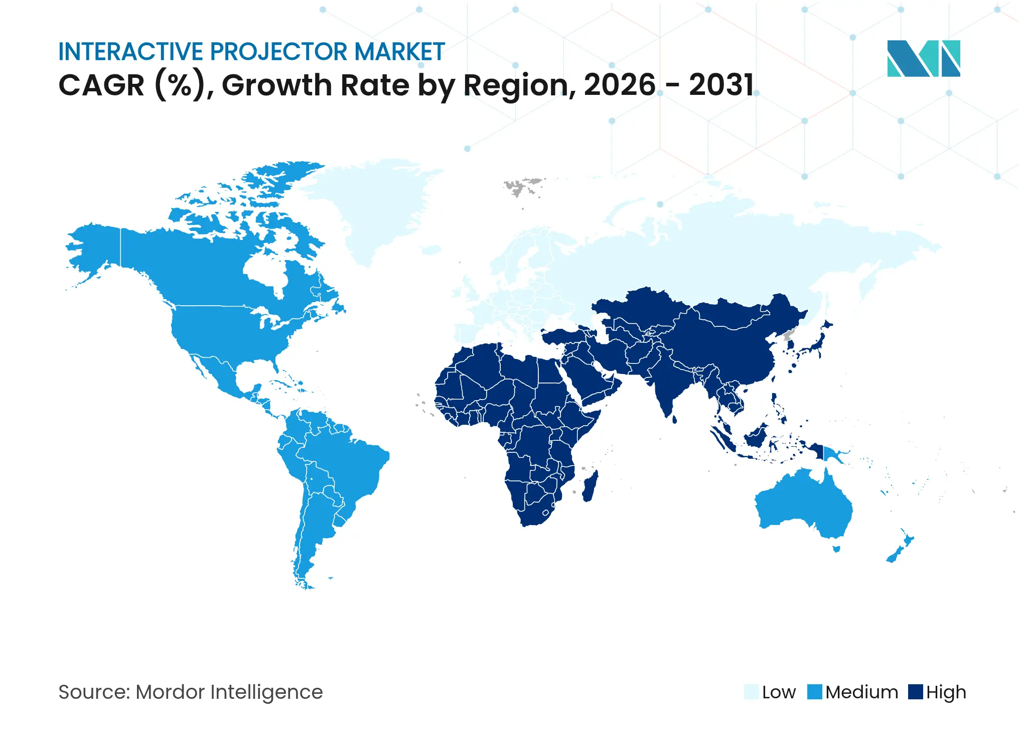 Interactive Projector Market CAGR (%), Growth Rate by Region