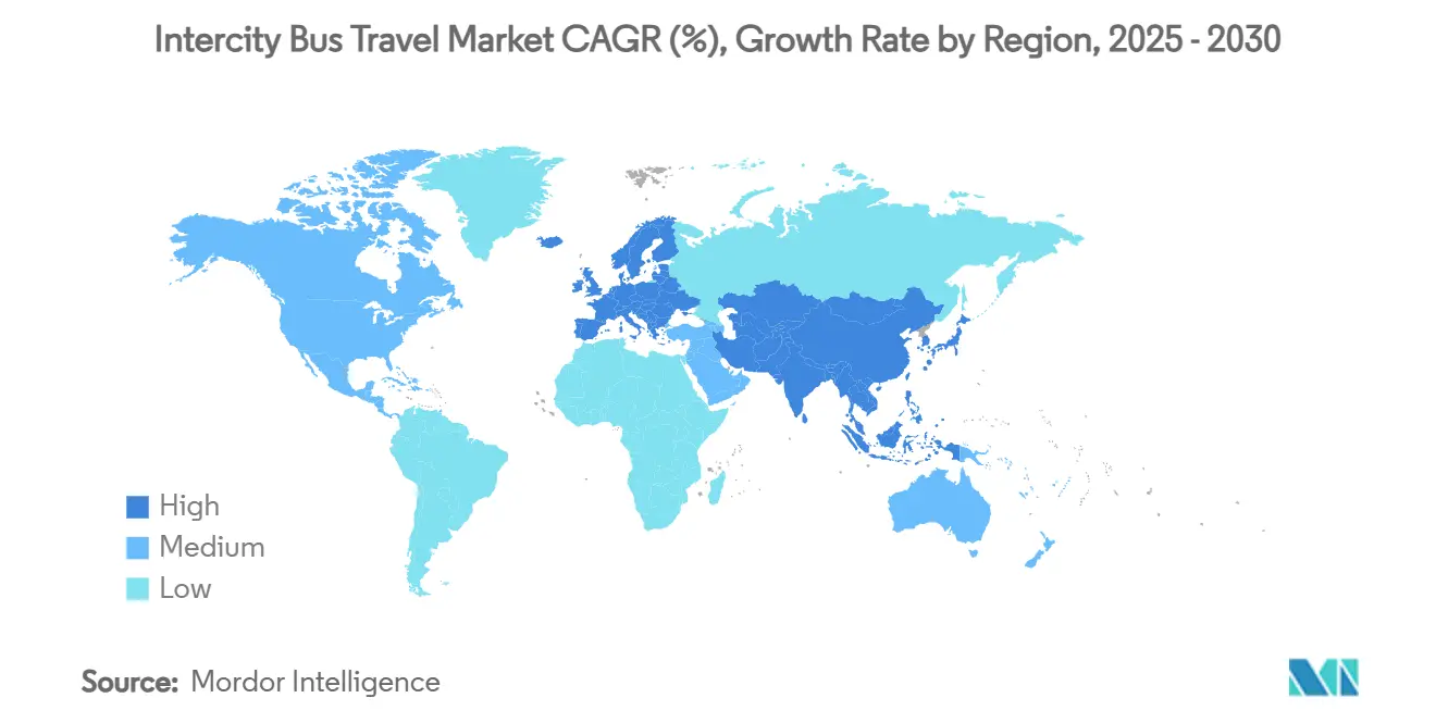시외바카라 온라인 여행 시장 CAGR(%), 지역별 성장률