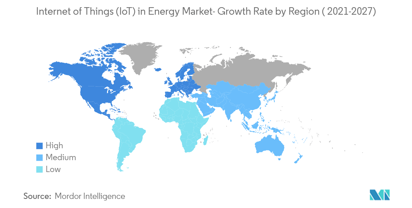 Internet of Things in Energy Market : Growth Rate by Region ( 2021-2027)