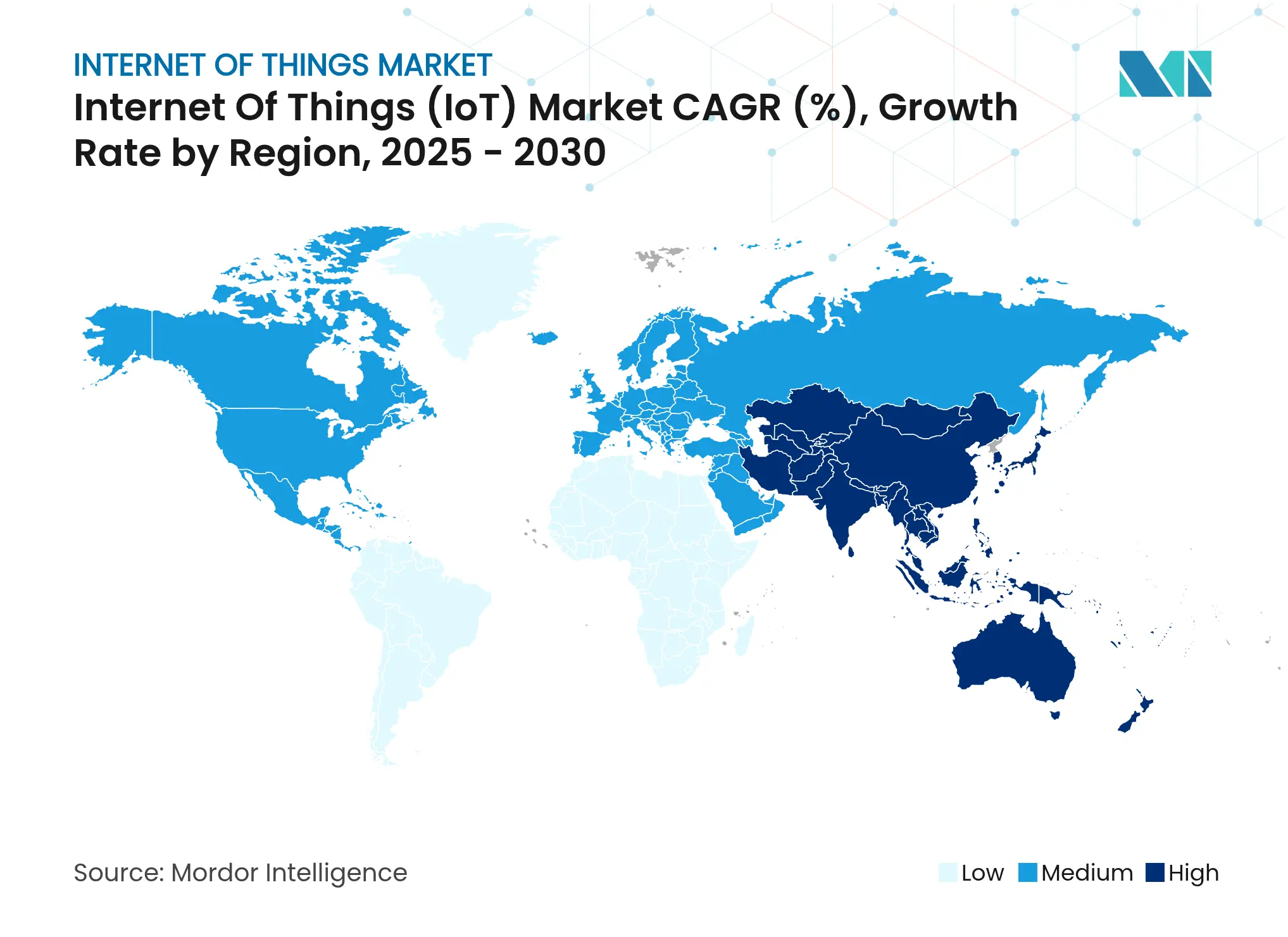 Internet Of Things (IoT) Market CAGR (%), Growth Rate by Region