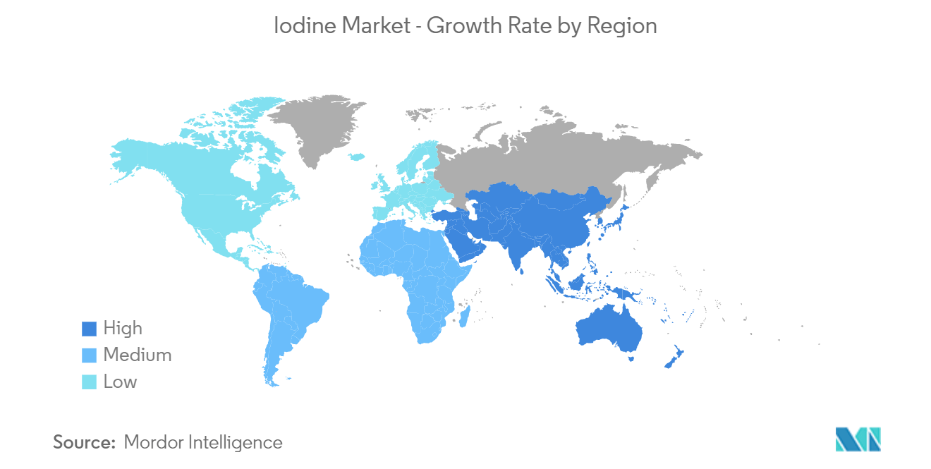 Iodine Market - Growth Rate by Region