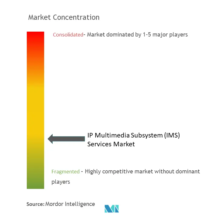 Concentración del mercado de servicios de subsistema multimedia IP (IMS)