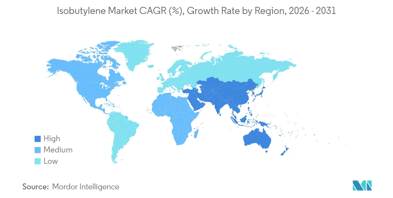 Isobutylene Market CAGR (%), Growth Rate by Region