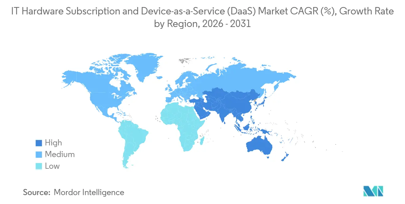 IT-Hardware-Abonnement und Device-as-a-Service (DaaS) Marktwachstumsrate nach Region