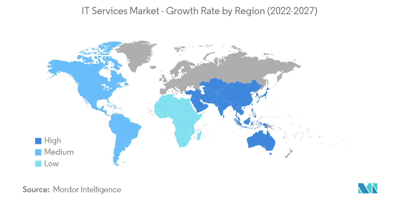 IT Services Market - Growth Rate by Region (2022-2027)