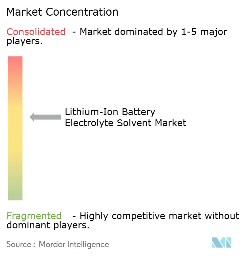 Lithium-Ion Battery Electrolyte Solvent Market - Market Concentration