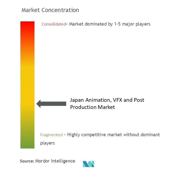 Japan Animation, VFX and Post Production Market Concentration