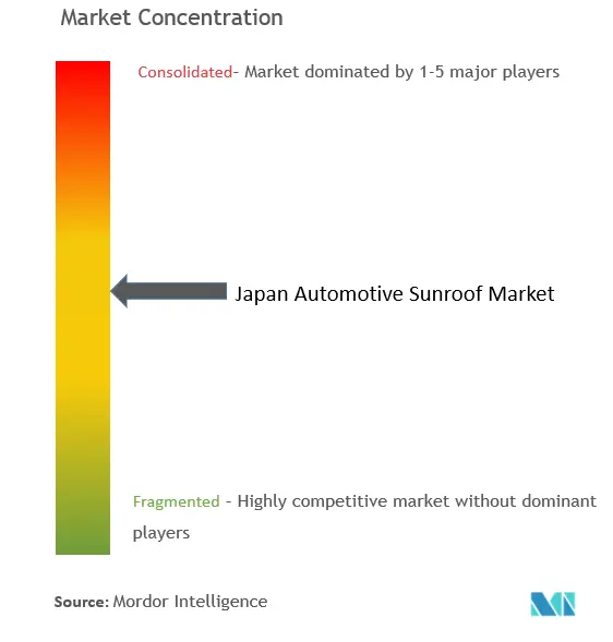 Concentración del mercado de techos solares para automóviles en Japón