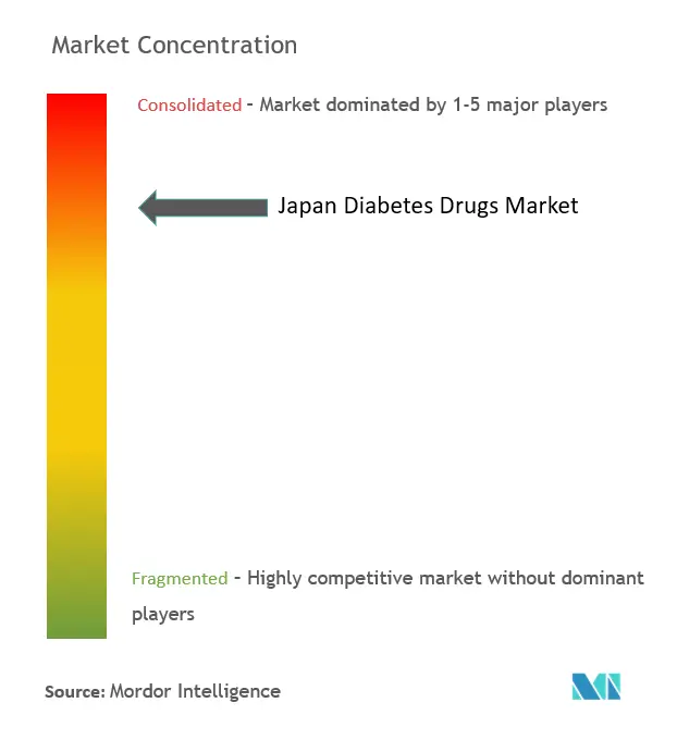 日本の糖尿病治療薬市場の集中度