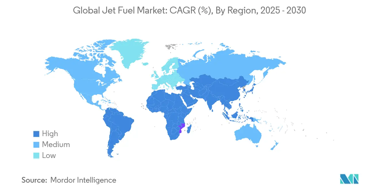 Market Analysis of Jet Fuel Market: Forecasted Growth Rate by Region