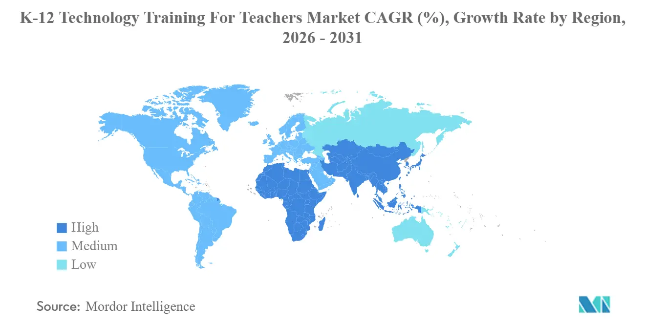 Markt für K-12-Technologietraining für Lehrkräfte CAGR (%), Wachstumsrate nach Region
