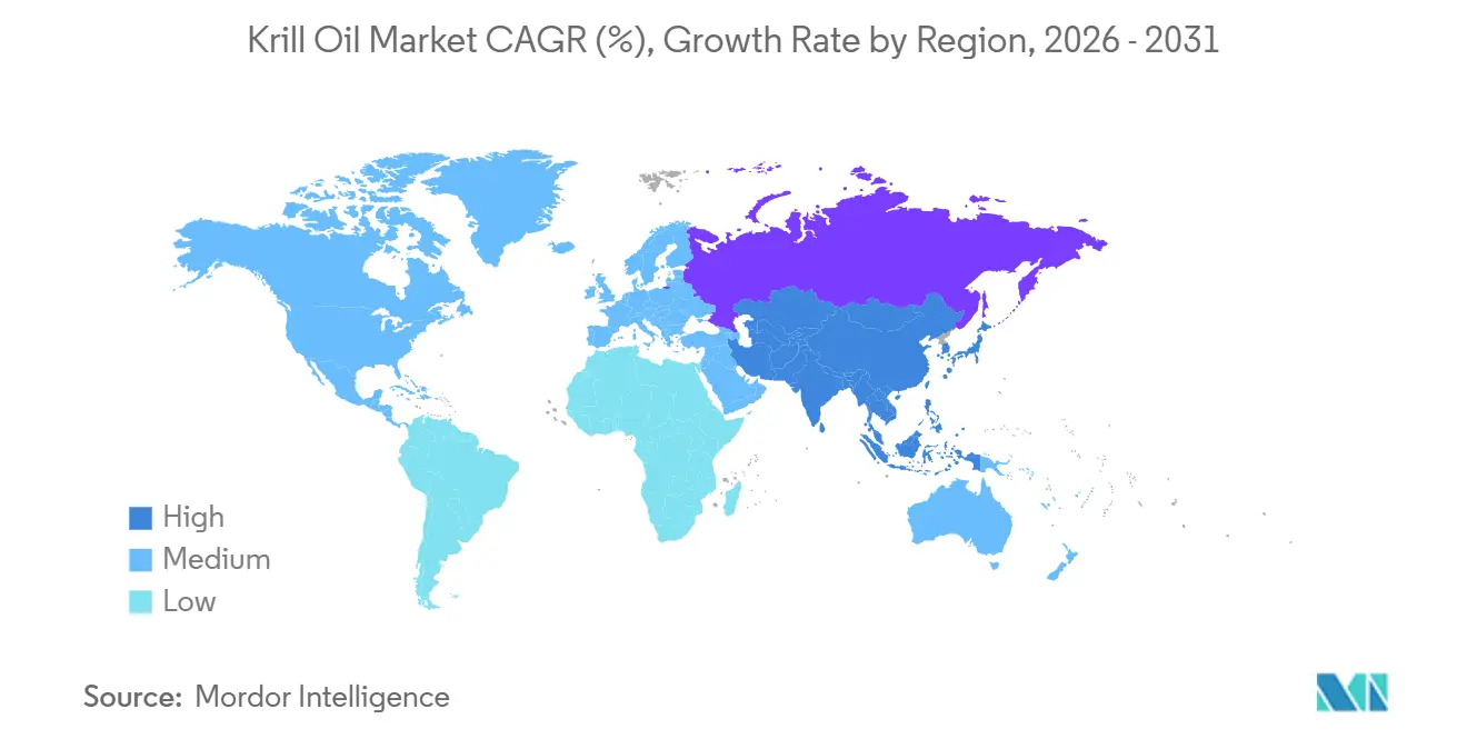 Krill Oil Market CAGR (%), Growth Rate by Region