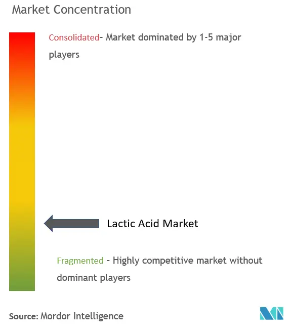 Concentração do mercado de ácido láctico