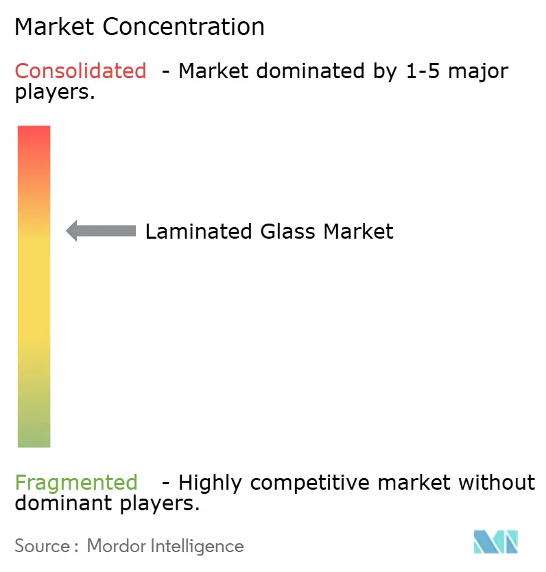 Laminated Glass Market - Market Concentration
